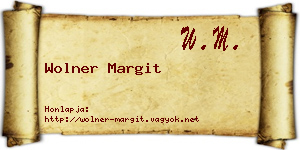 Wolner Margit névjegykártya